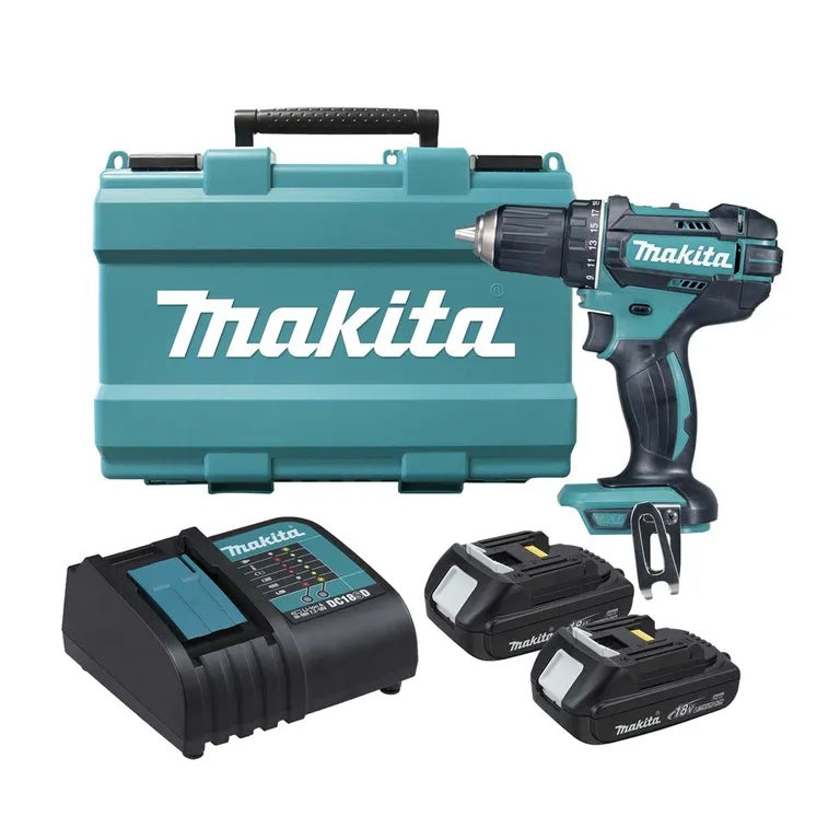 Kit Makita Original | Taladro Inalámbrico con Pistola de Impacto + 26 Accesorios + 2 Baterias